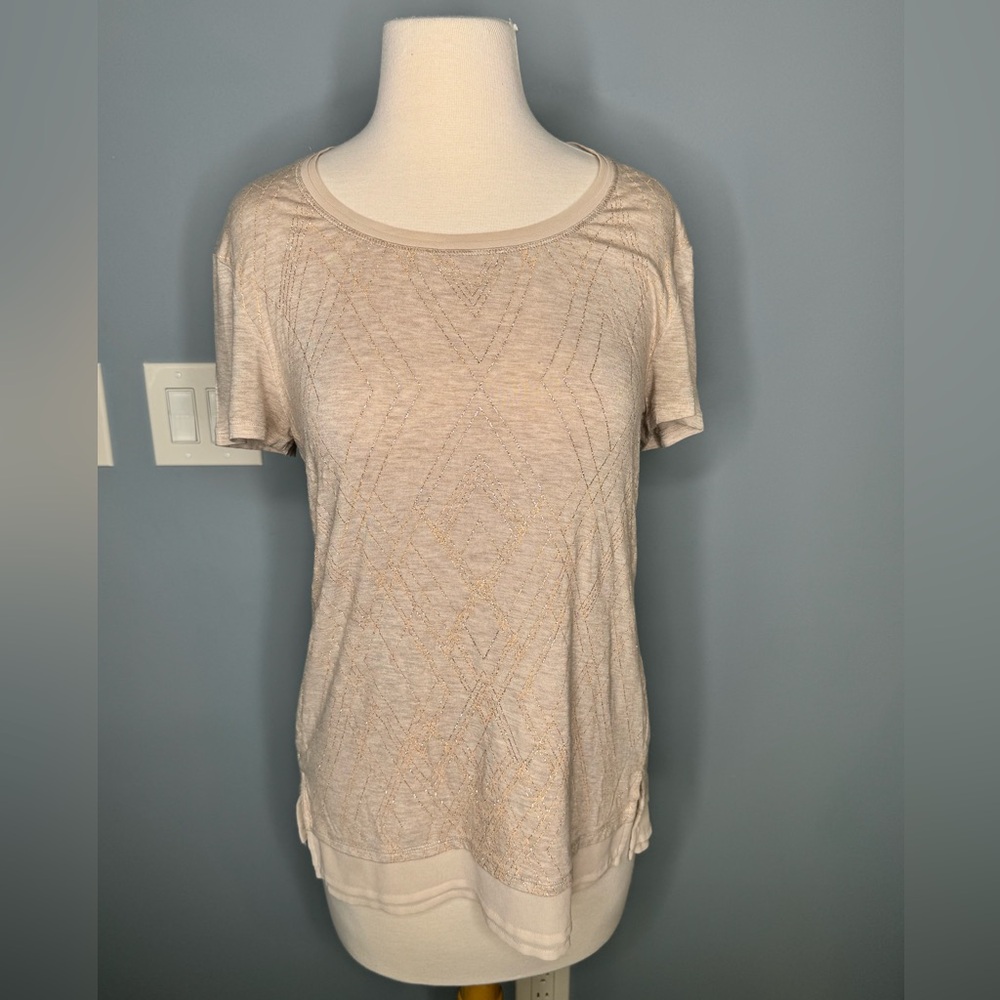 White House Black Market Gold Embellisher Tunic